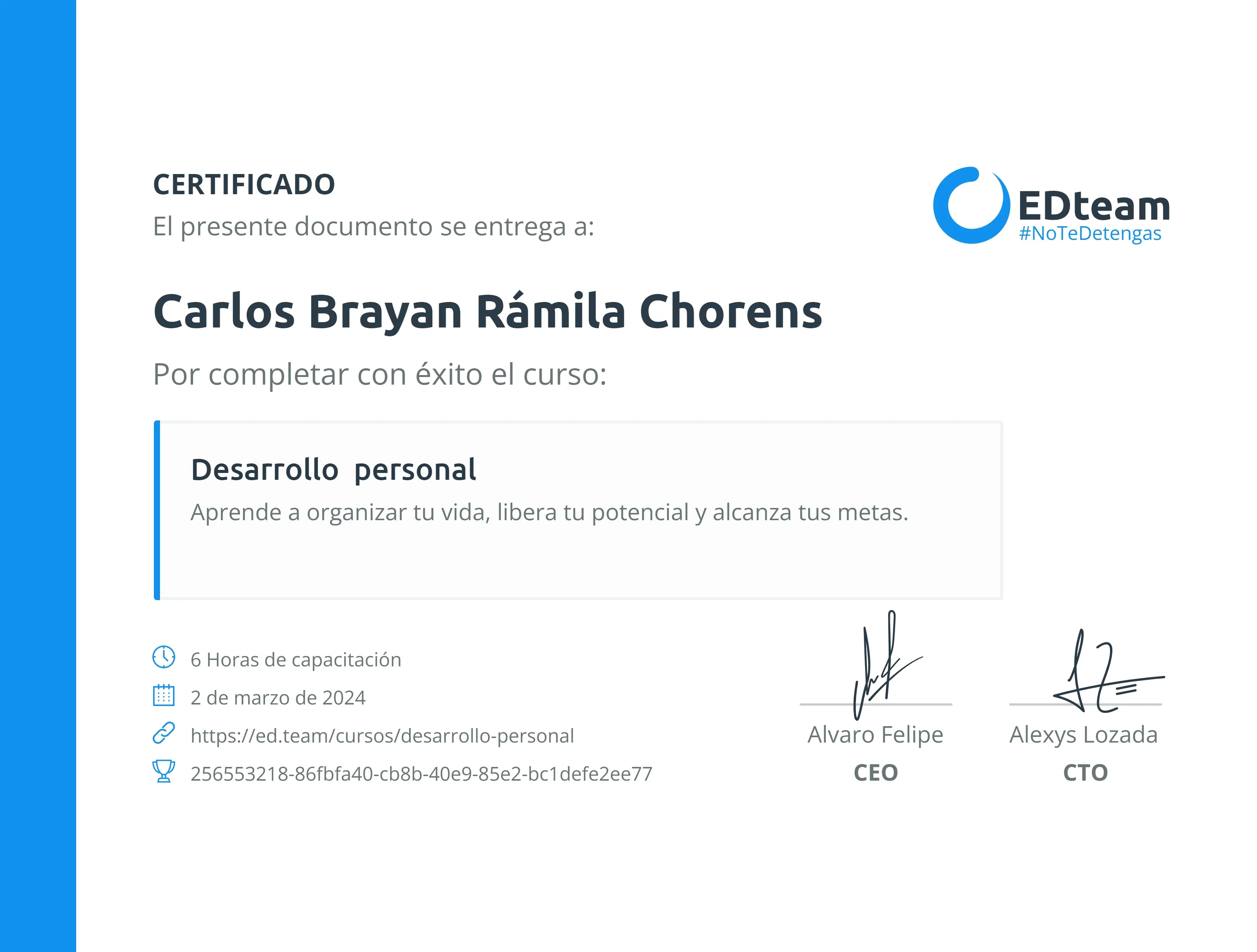 CertificateS EDTeam