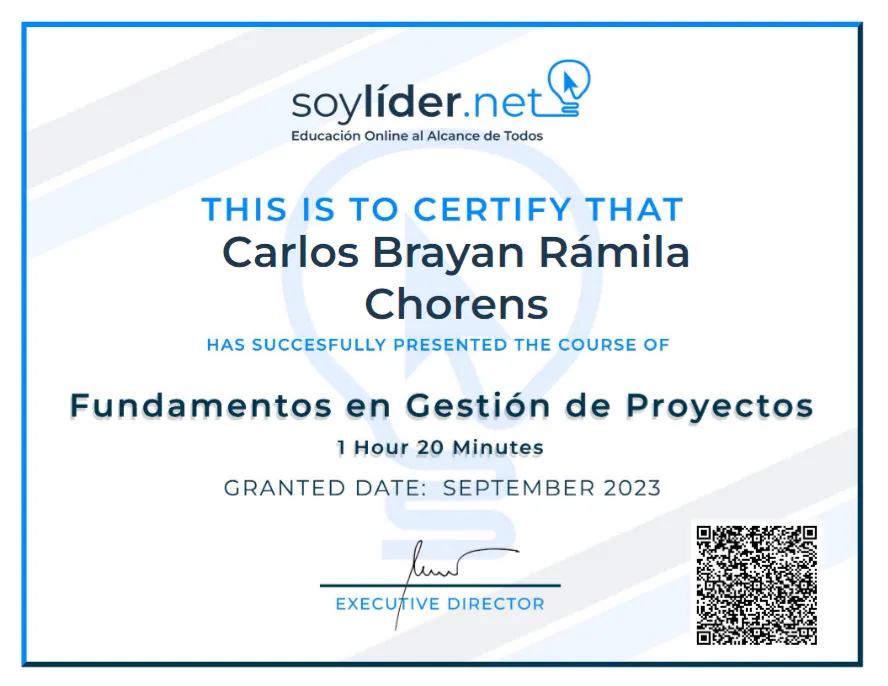 Fundamentos en Gestión de Proyectos